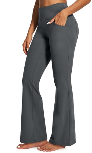 IUGA Yoga Pants Women Wide Leg High Waist Bootcut Workout Flare Leggings Tummy Control Work Dress Pants Women 4 Pockets