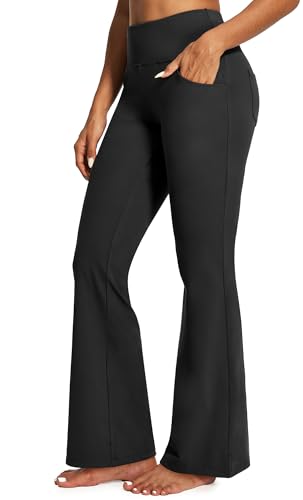 IUGA Yoga Pants Women Wide Leg High Waist Bootcut Workout Flare Leggings Tummy Control Work Dress Pants Women 4 Pockets