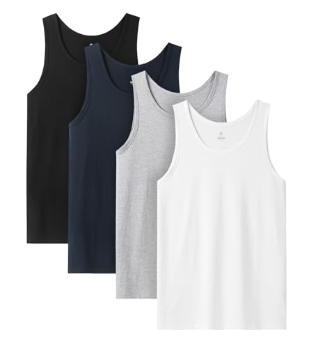 LAPASA 100% Cotton Tank (4 Pack)
