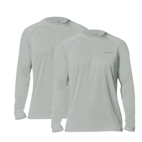 baleaf Men's Sun Protection Shirts UV SPF UPF 50+ Long Sleeve Rash Guard Fishing Running Quick Dry Lightweight