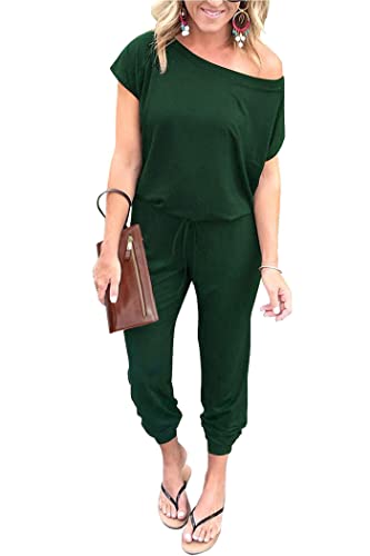 PRETTYGARDEN Jumpsuits for Women 2025 Dressy Casual Off Shoulder Romper Outfits Spring Vacation Travel Summer Lounge Clothes