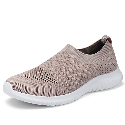 TIOSEBON Women's Athletic Walking Shoes Slip On Casual Mesh-Comfortable Tennis Workout Sneakers