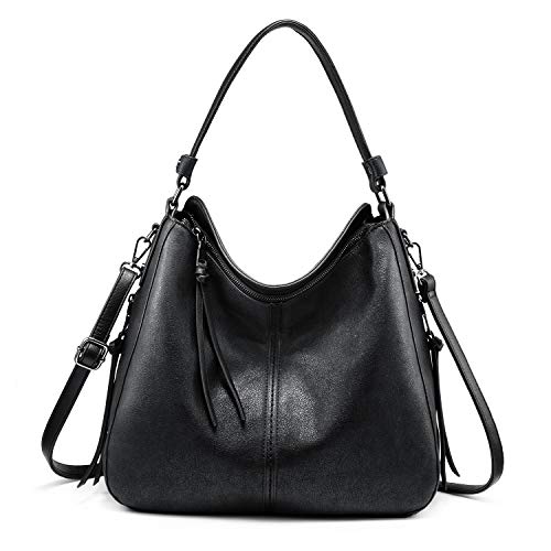Realer Hobo Crossbody Bags for Women Designer Faux Leather Hobo Handbags Retro Large Size Shoulder Bag Bucket Purse