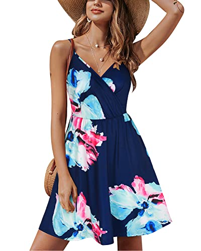 STYLEWORD Womens' V Neck Spaghetti Sundress