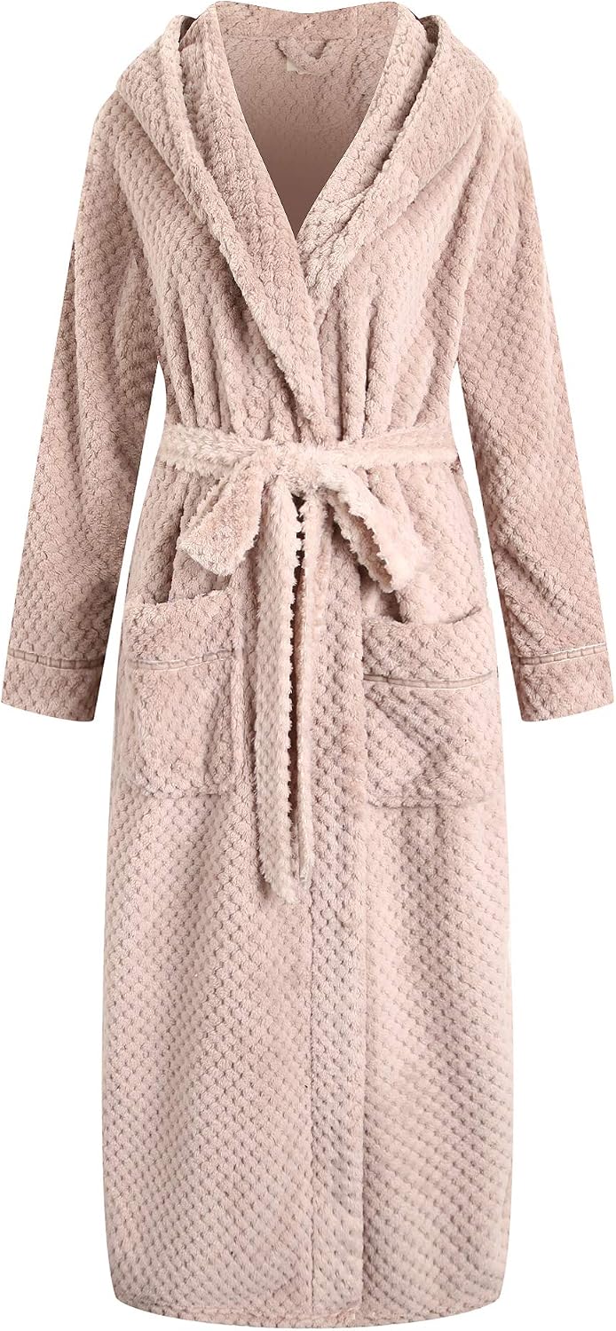 Richie House Women's Plush Soft Warm Fleece Bathrobe Robe RH1591
