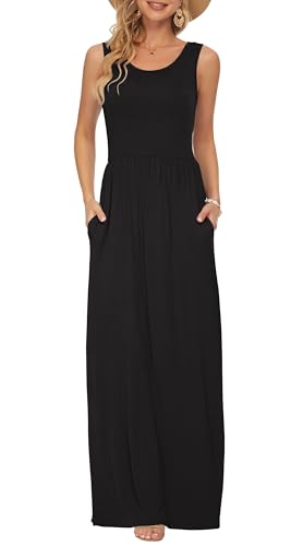AUSELILY Women's Summer Sleeveless Loose Maxi Dress Casual Long Dresses with Pockets 2026 New