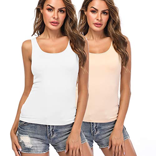 Camisoles for Women with Built in Bra,Basic Yoga Top Layering Tank Top Padded Bra Undershirt(S-3XL)
