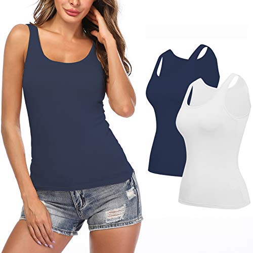 Camisoles for Women with Built in Bra,Basic Yoga Top Layering Tank Top Padded Bra Undershirt(S-3XL)
