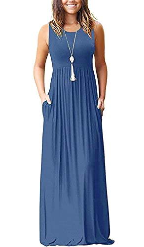 AUSELILY Women's Summer Sleeveless Loose Maxi Dress Casual Long Dresses with Pockets 2025 New