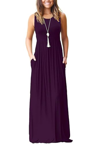 AUSELILY Women's Summer Sleeveless Loose Maxi Dress Casual Long Dresses with Pockets 2025 New