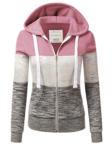 DOUBLJU Lightweight Thin Zip-Up Hoodie Jacket for Women with Plus Size