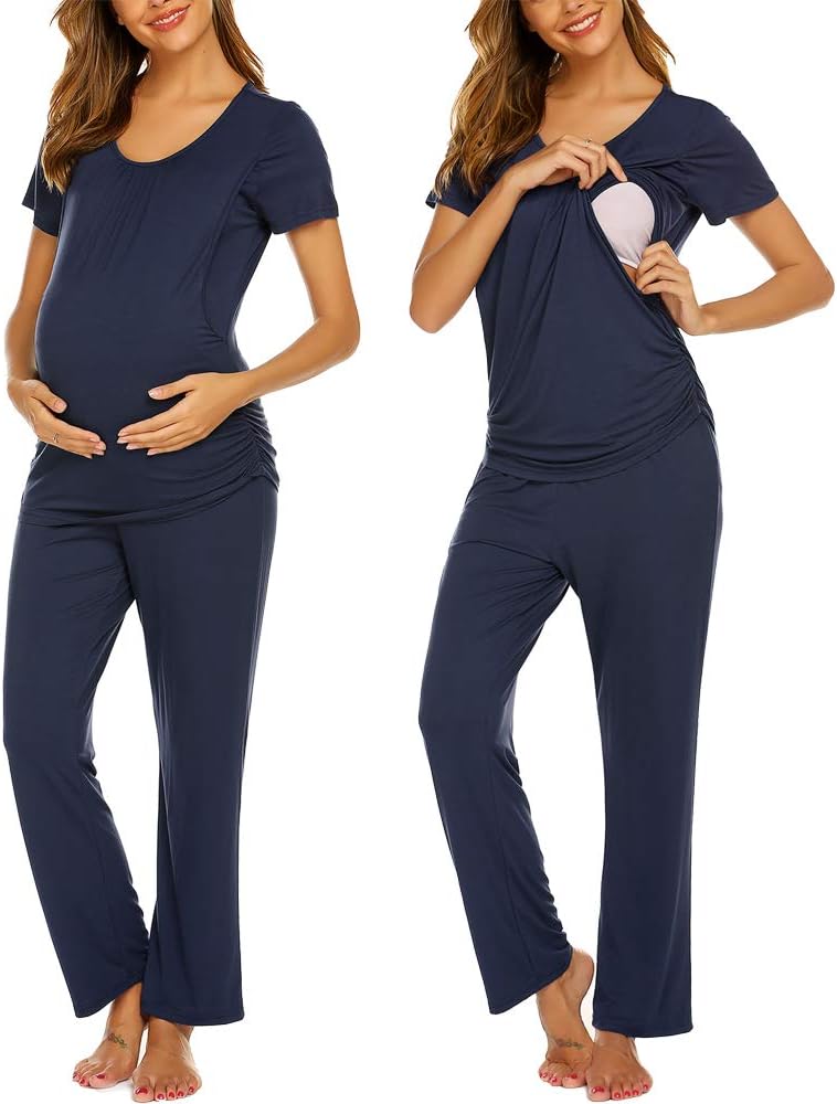 Ekouaer Nursing Pajama Set