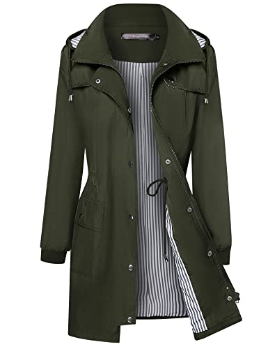 Bloggerlove Rain Jacket Women Lightweight Raincoat Waterproof Windbreaker Striped Climbing Outdoor Hooded Trench Coats S-XXL