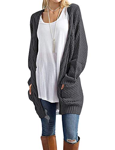 GRECERELLE Loose Open Front Cable Cardigan