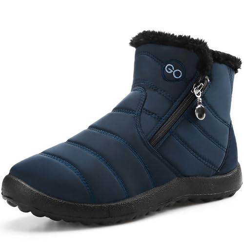 HARENCE Snow Boots for Women Winter Boot with Comfortable Warm Fur Lined Ankle Booties Outdoor Slip On Waterproof Short Boots
