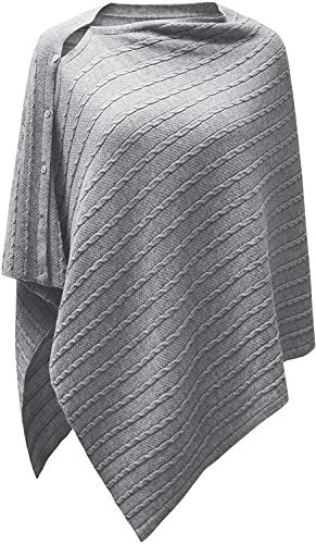 PULI Women's Versatile Knitted Shawls Scarf Poncho Sweater