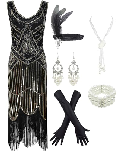 1920s Gatsby Flapper Dress Set
