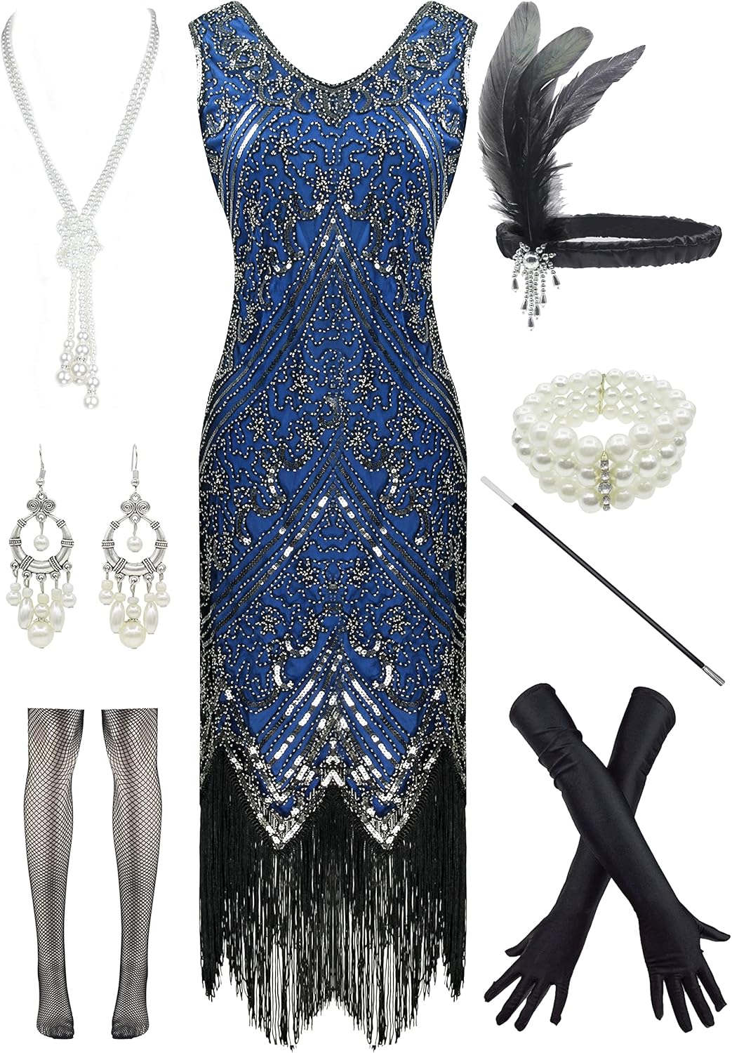 1920s Gatsby Sequin Flapper Dress