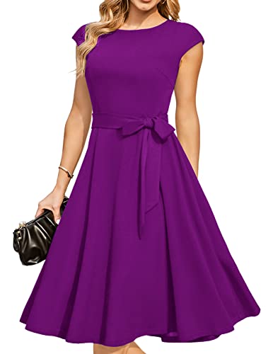 DRESSTELLS Women's Cocktail Dresses, Formal Wedding Guest Modest Church Vintage Holiday Party Evening Dress