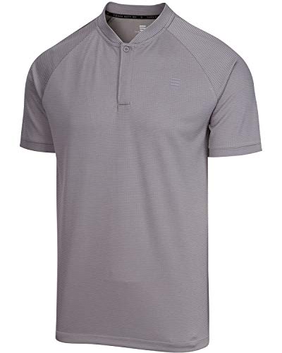 Three Sixty Six Collarless Golf Shirts for Men - Mens Casual Dry Fit Short Sleeve Polo, Lightweight and Breathable