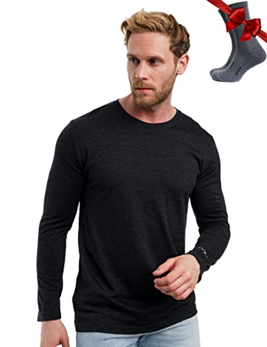 Merino.tech Merino Wool Base Layer - Mens 100% Merino Wool Long Sleeve Thermal Shirts Lightweight, Midweight, Heavyweight
