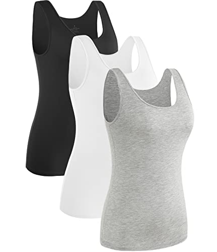 Rosyline Womens Sleeveless Tank Tops Layering Tanks Undershirt Tank Top 3-4 Pack