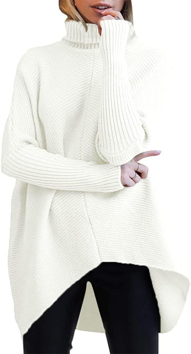 ANRABESS Oversized Turtleneck Pullover