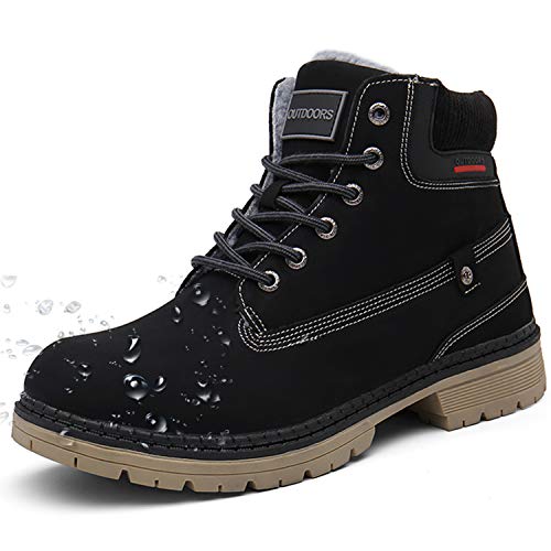 Eagsouni Mens Womens Snow Boots Warm Fur Lined Ankle Booties Hiking Trekking Trail Climbing Shoes Lace Up Anti-Slip Waterproof Working Outdoor Backpacking Boots