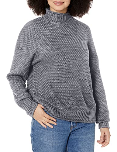 ZESICA Women's Turtleneck Batwing Sleeve Loose Oversized Chunky Knitted Pullover Sweater Jumper Tops