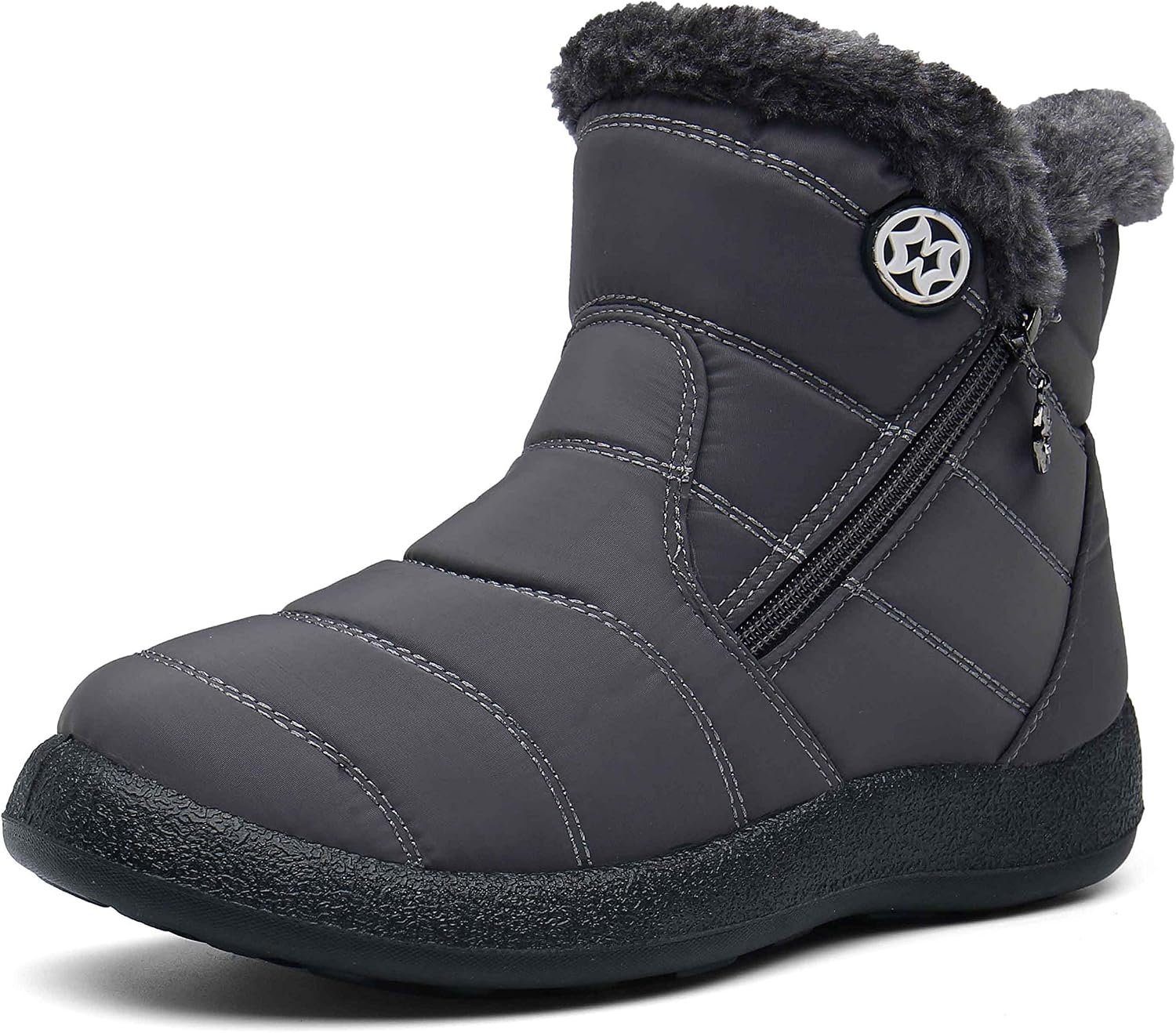 Hsyooes Womens Warm Fur Lined Ankle Boot