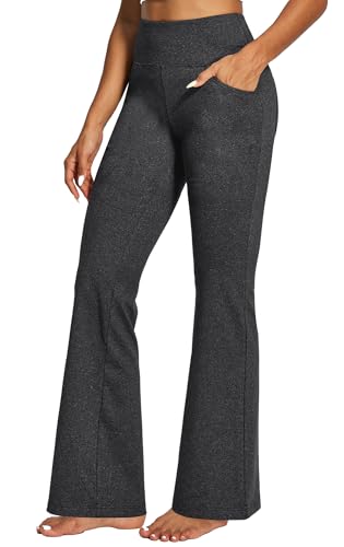 IUGA Yoga Pants Women Wide Leg High Waist Bootcut Workout Flare Leggings Tummy Control Work Dress Pants Women 4 Pockets