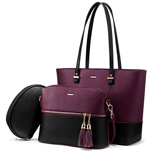LOVEVOOK Handbags for Women Shoulder Bags Tote Satchel Hobo 3pcs Purse Set