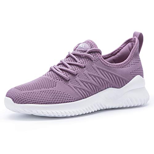 Womens Walking Tennis Shoes - Slip On Memory Foam Lightweight Casual Sneakers for Gym Work Travel Workout
