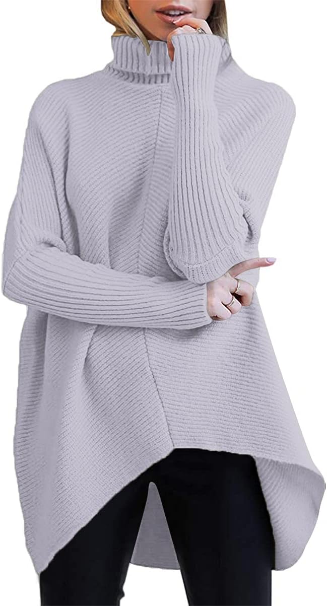 ANRABESS Oversized Turtleneck Pullover (Lavender)