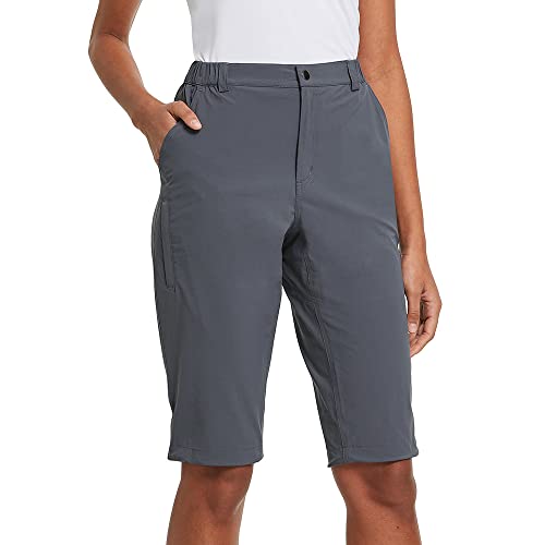 BALEAF Women's Bermuda Knee Length Long Shorts for Summer Hiking Golf Camping Stretch Lightweight Nylon Quick Dry