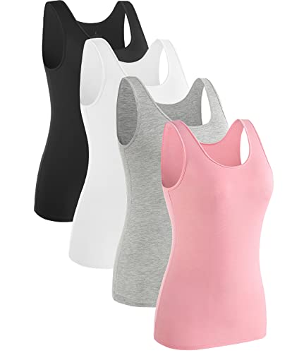 Rosyline Womens Sleeveless Tank Tops Layering Tanks Undershirt Tank Top 3-4 Pack