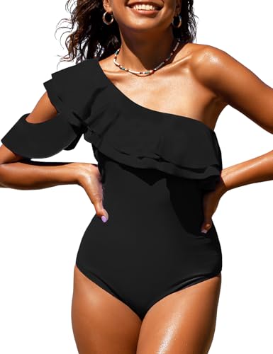 Hilor One-Shoulder Ruffle Monokini