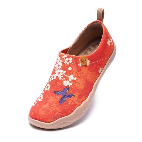 UIN Women's Art Travel Slip-On Shoes Casual Lightweight Breathable Flats Comfortable Loafers