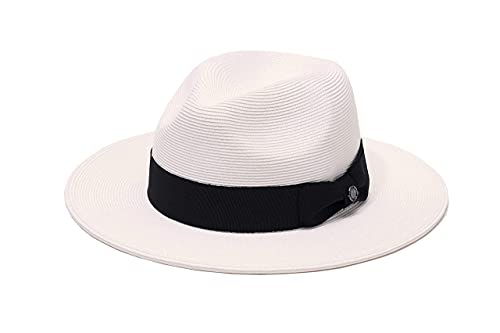 Pineapple&Star Sun Straw Fedora Beach Hat Fine Braid UPF50+ for Unisex