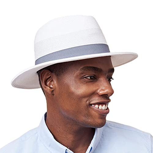 Pineapple&Star Sun Straw Fedora Beach Hat Fine Braid UPF50+ for Unisex