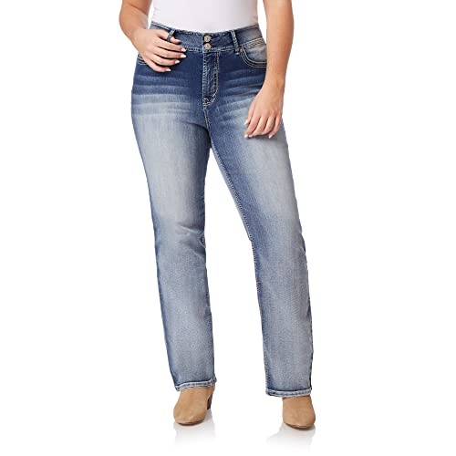 WallFlower Luscious Curvy Bootcut Jeans for Women, Mid-Rise Insta Stretch Denim, Size-Inclusive Juniors Jeans, Sizes 0 to 24