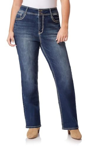 WallFlower Luscious Curvy Bootcut Jeans for Women, Mid-Rise Insta Stretch Denim, Size-Inclusive Juniors Jeans, Sizes 0 to 24