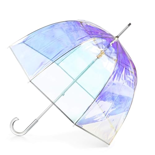 totes Adult Clear Bubble Umbrella with Dome Canopy and Lightweight Wind and Rain Protection