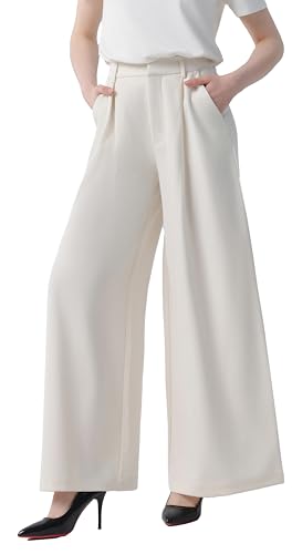 Tronjori Women High Waist Casual Wide Leg Long Palazzo Pants Trousers Regular Size