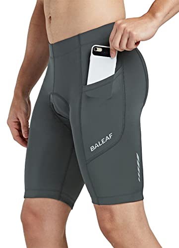 baleaf Men's Padded Bike Shorts Cycling Road Biking Riding Bicycle Cycle Wear Pockets UPF 50+ MTB Accessories Tights