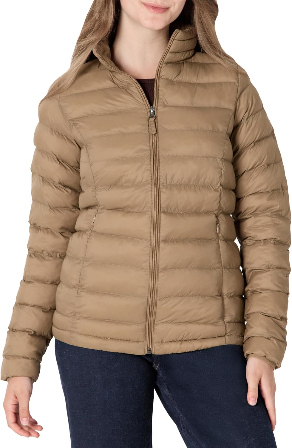 Amazon Essentials womens Lightweight Long-Sleeve Water-Resistant Packable Puffer Jacket