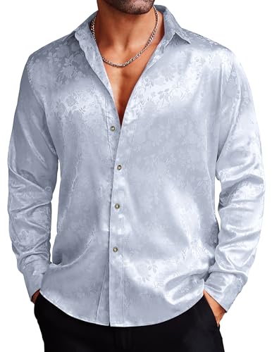 COOFANDY Silk-Like Satin Shirt