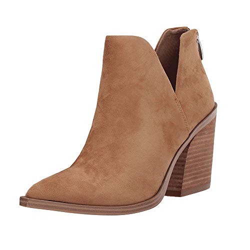FISACE Pointed Toe Stacked Mid Heel