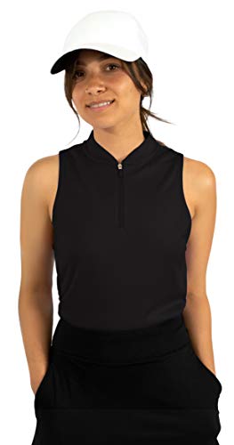 Three Sixty Six Womens Sleeveless Collarless Golf Polo