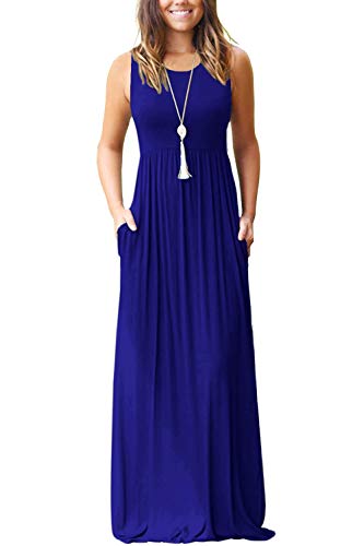 AUSELILY Women's Summer Sleeveless Loose Maxi Dress Casual Long Dresses with Pockets 2025 New